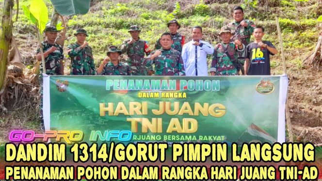 
					Dandim 1314/Gorut Pimpin Langsung Penanaman Pohon dalam Rangka Hari Juang TNI-AD