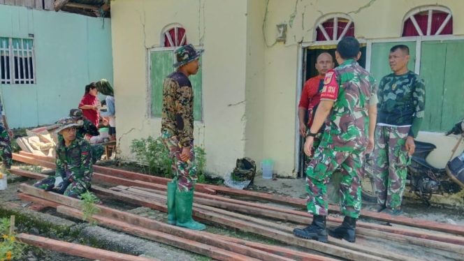 
					Dandim 1314/Gorontalo Utara Pantau Perkembangan Rumah Layak Huni Program TMMD