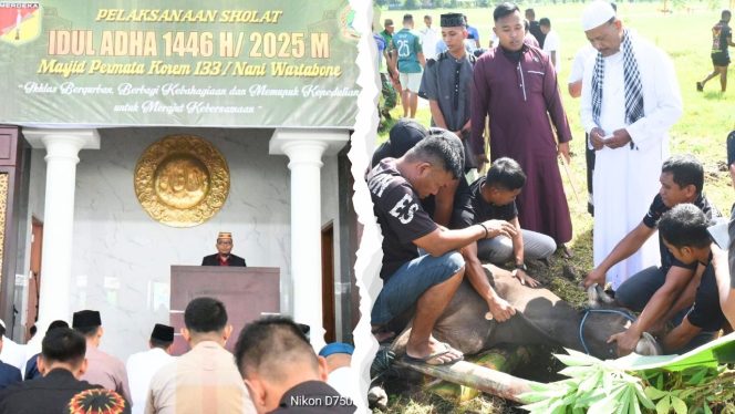 
					Kebersamaan Korem 133/NW dalam Momen Idul Adha dan Berkurban