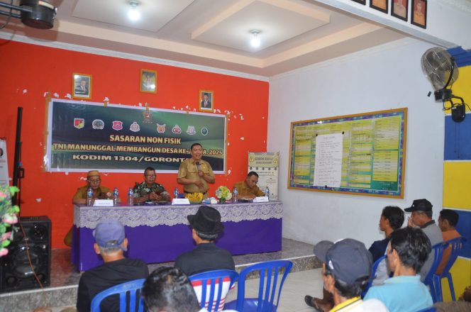 
					Satgas TMMD ke-125 Kodim 1304/Gorontalo Gelar Penyuluhan Pertanian kepada Kelompok Tani Desa Molutabu   